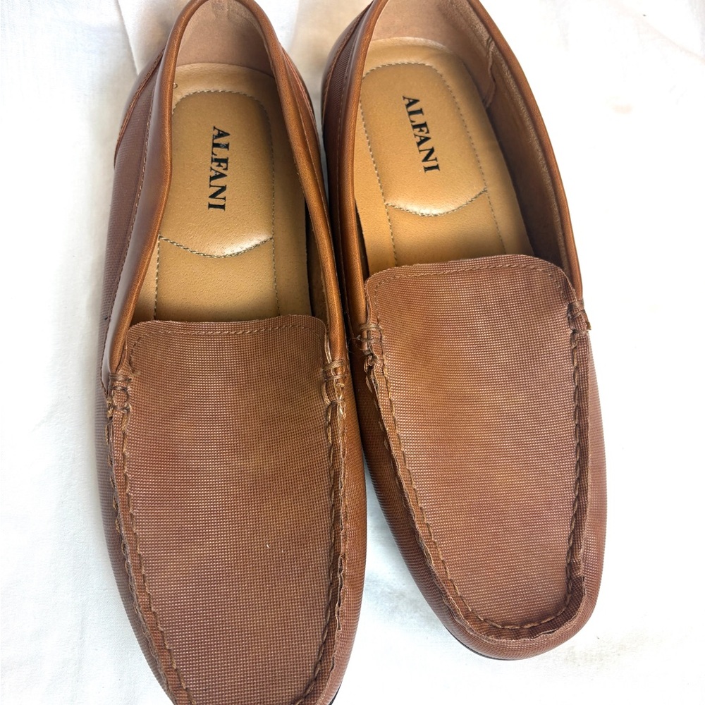 Alfani Holden Brown Mens  Loafers & Slip Ons Leather Drivers Shoes